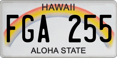 HI license plate FGA255