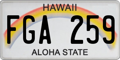 HI license plate FGA259