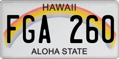 HI license plate FGA260
