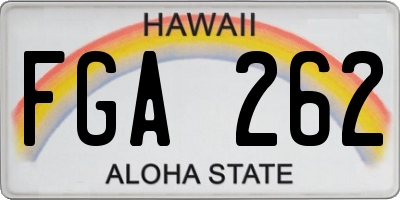 HI license plate FGA262
