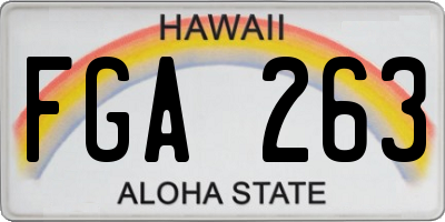 HI license plate FGA263