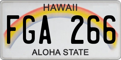 HI license plate FGA266