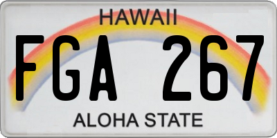 HI license plate FGA267