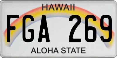 HI license plate FGA269