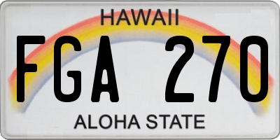 HI license plate FGA270