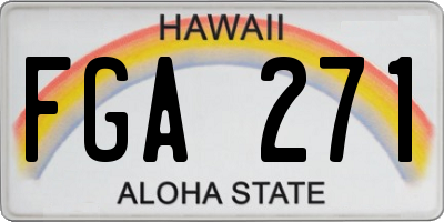 HI license plate FGA271