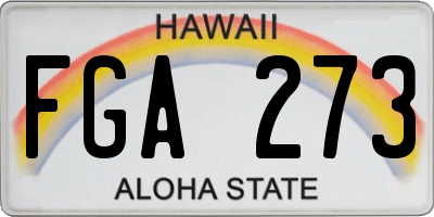 HI license plate FGA273