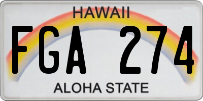 HI license plate FGA274