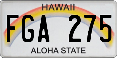 HI license plate FGA275