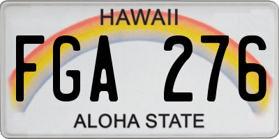 HI license plate FGA276