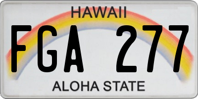 HI license plate FGA277