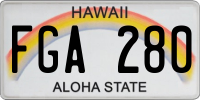 HI license plate FGA280