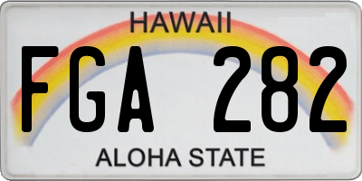 HI license plate FGA282
