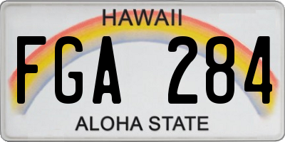 HI license plate FGA284
