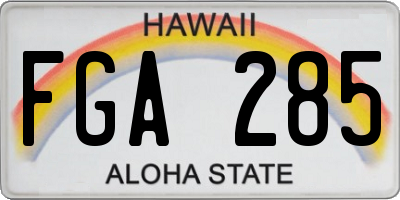 HI license plate FGA285