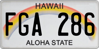 HI license plate FGA286