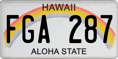 HI license plate FGA287