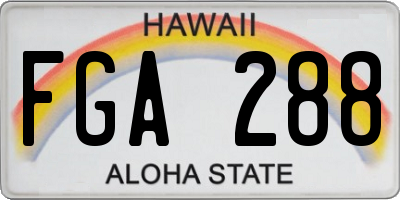 HI license plate FGA288