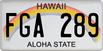 HI license plate FGA289