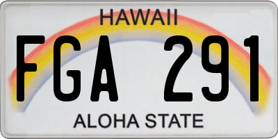 HI license plate FGA291
