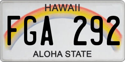 HI license plate FGA292