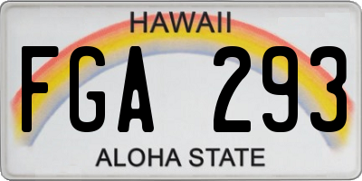 HI license plate FGA293