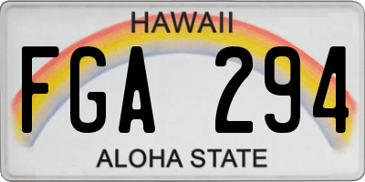 HI license plate FGA294