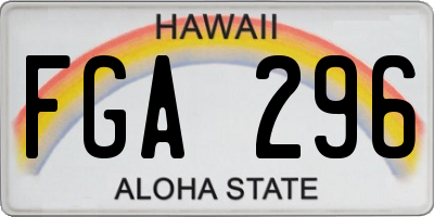 HI license plate FGA296