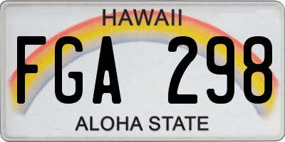 HI license plate FGA298