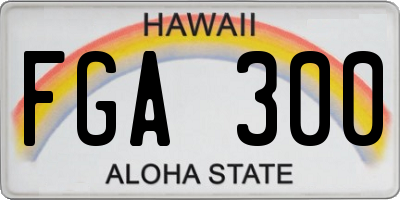 HI license plate FGA300