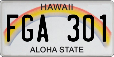 HI license plate FGA301
