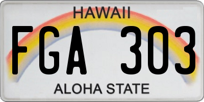 HI license plate FGA303