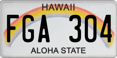 HI license plate FGA304