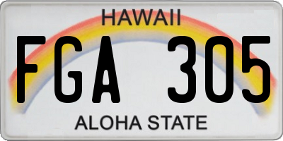 HI license plate FGA305