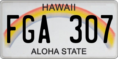 HI license plate FGA307