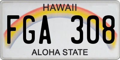 HI license plate FGA308