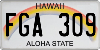 HI license plate FGA309