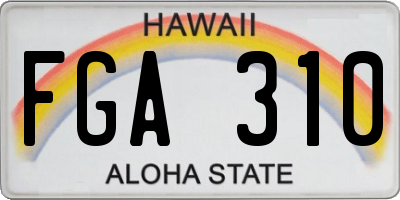 HI license plate FGA310