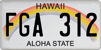 HI license plate FGA312