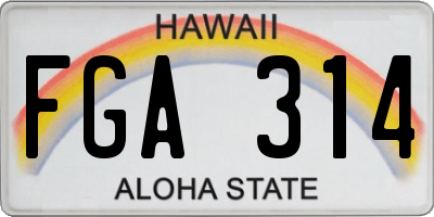 HI license plate FGA314