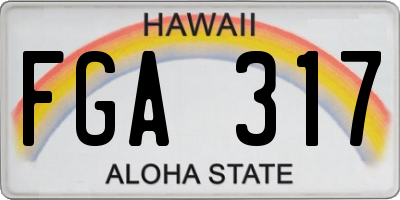 HI license plate FGA317