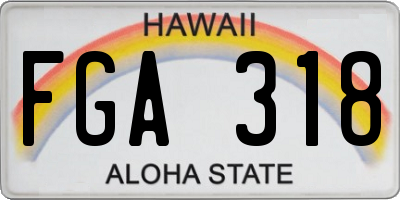 HI license plate FGA318