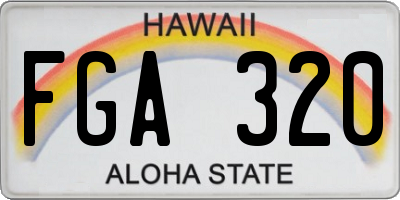 HI license plate FGA320