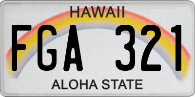 HI license plate FGA321
