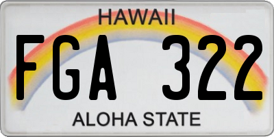 HI license plate FGA322