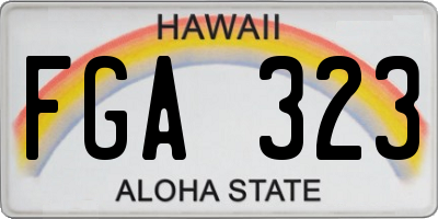 HI license plate FGA323