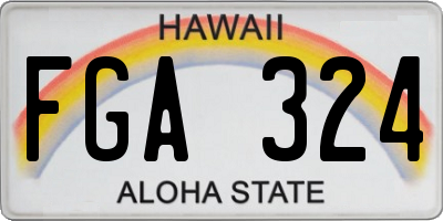 HI license plate FGA324