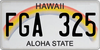 HI license plate FGA325