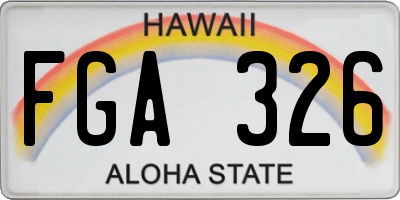 HI license plate FGA326