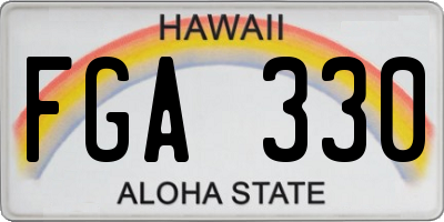 HI license plate FGA330